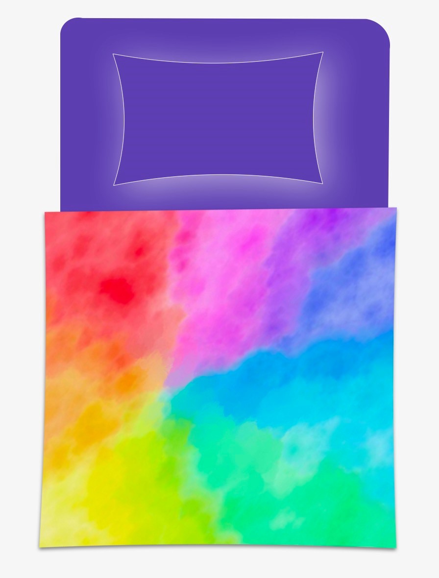 COMFORTER-WATERCOLOR REVERSIBLE TO PURPLE